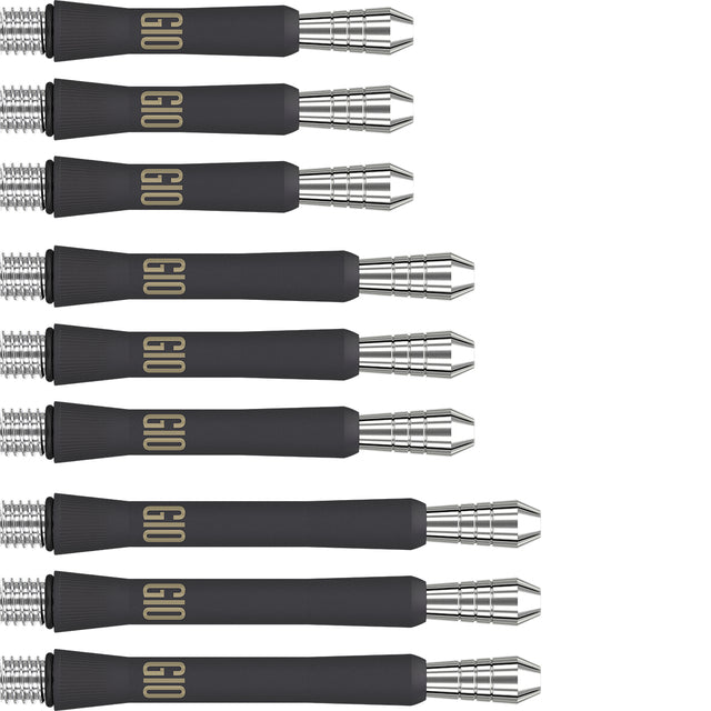 Phil Taylor Power Titanium G10 Black Dart Stems Shafts main product image showing the shafts, packaging, and included contents