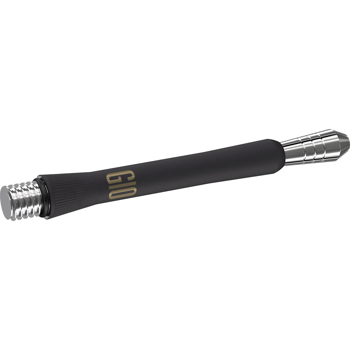 Phil Taylor Power Titanium G10 Black Dart Stems Shafts angled image displaying the overall shaft profile and design