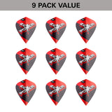 Phil Taylor Raw Power G11 Pro Ultra Dart Flights x 3 Sets by Target Kite image showing the included 9 pack of dart flights.