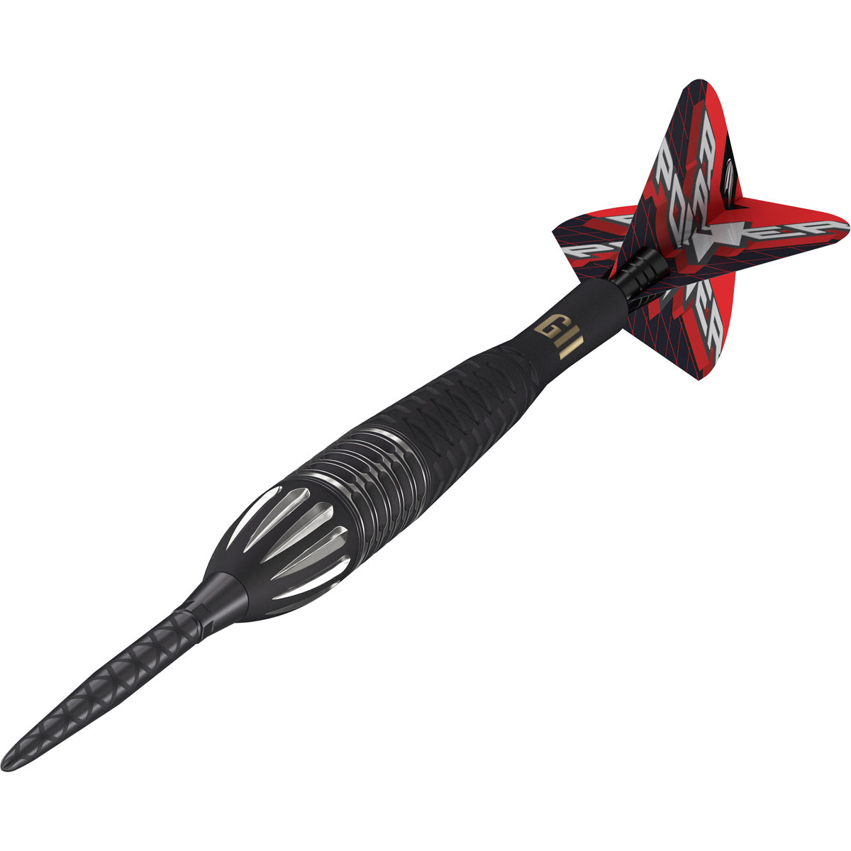 Phil Taylor Raw Power G11 Steel Tip Darts close up image highlighting the raw barrel finish and precision grip detail