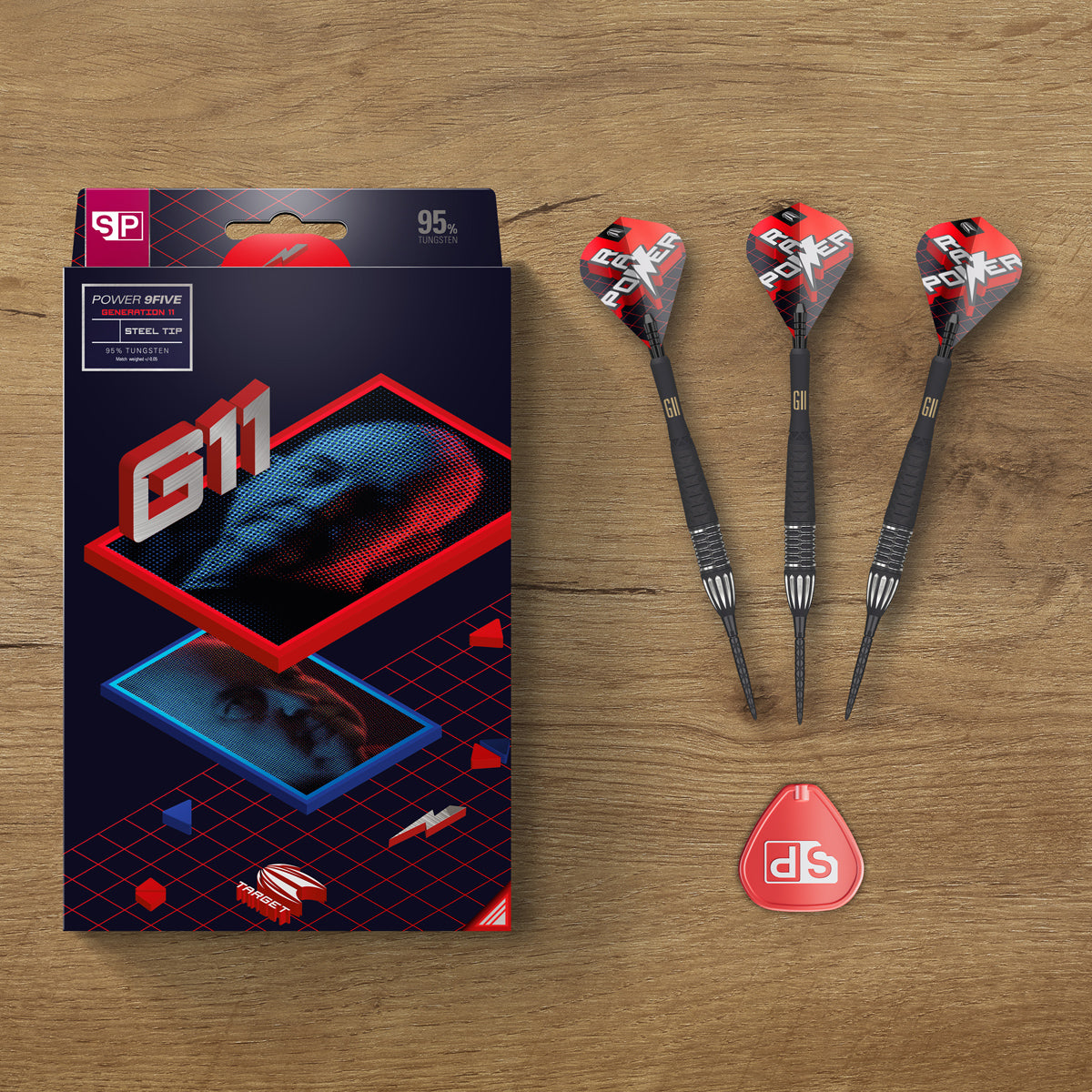 Phil Taylor Raw Power G11 95% Tungsten SP Steel Tip Darts by