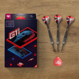 Phil Taylor Raw Power G11 darts lifestyle image featuring a premium darts setup and modern playing environment