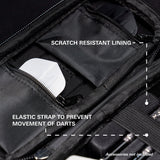 Target Phil Taylor Takoma Ghost Dart Case image highlighting the internal storage compartments, straps, and accessory holders