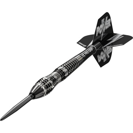 Power 8Zero 4 Steel Tip Darts close up image highlighting the barrel grip texture and precision machining detail