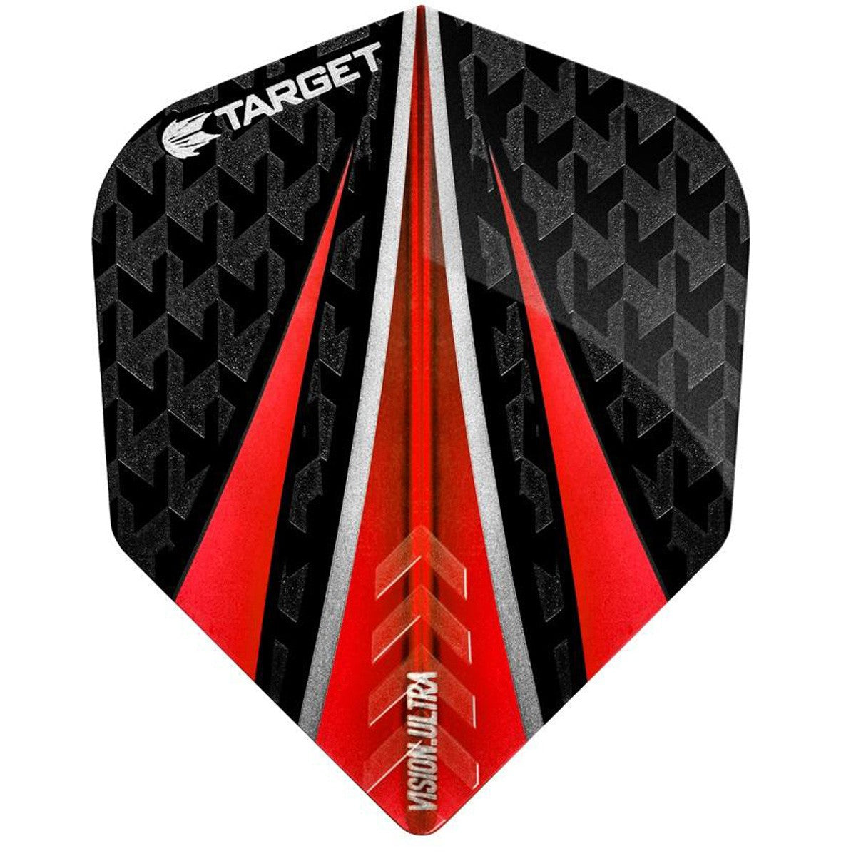 Target Pro 100 Vision Ultra Red 3 Fin Dart Flights main product image showing the dart flights