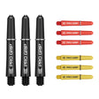 Pro Grip 3 Set Multipack Black Red and Yellow Dart Stems Shafts main product image showing the shafts, packaging, and included contents