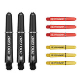 Pro Grip 3 Set Multipack Black Red and Yellow Dart Stems Shafts main product image showing the shafts, packaging, and included contents