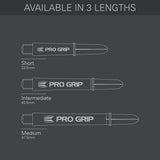 Pro Grip 3 Set Multipack Black White and Blue Dart Stems Shafts length guide image showing available shaft sizes and dimensions