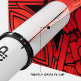 Pro Grip Dart Stems Shafts Inbetween Sizes White image showing compatibility with dart flights and flight mounting system