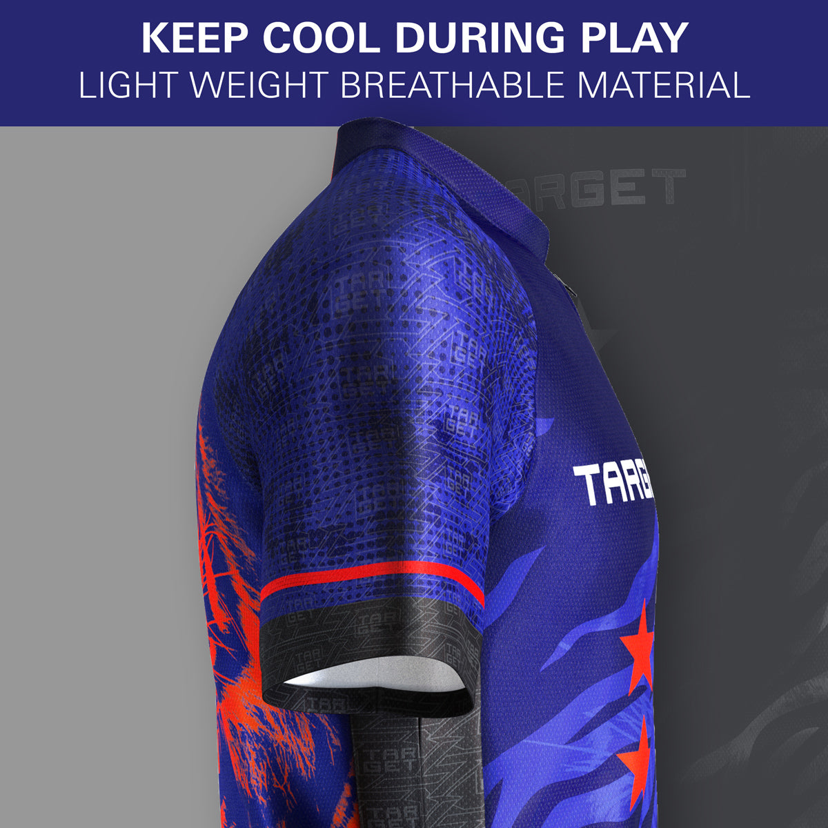 Target Raymond Van Barneveld 2025 Playing Shirt side profile image showing the fit, cut, and design details