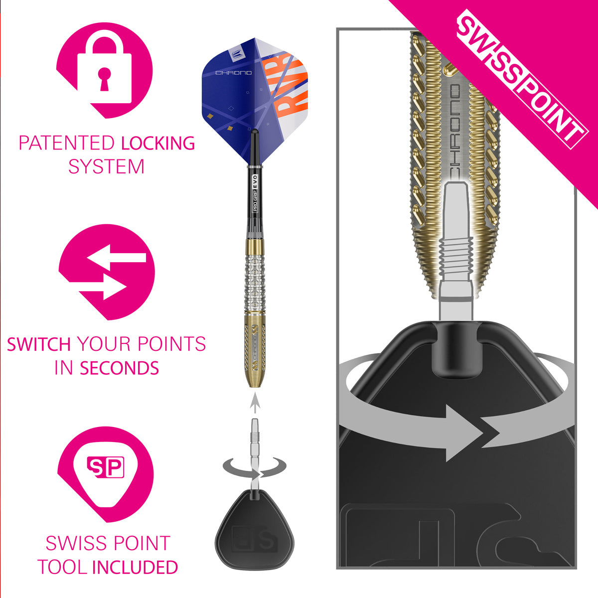 Target Raymond Van Barneveld Chrono 95% SP Steel Tip Darts