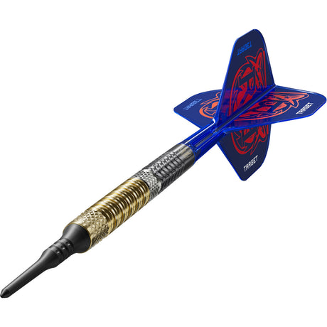 Raymond van Barneveld G6 Soft Tip Darts close up image highlighting the barrel grip texture and precision machining detail