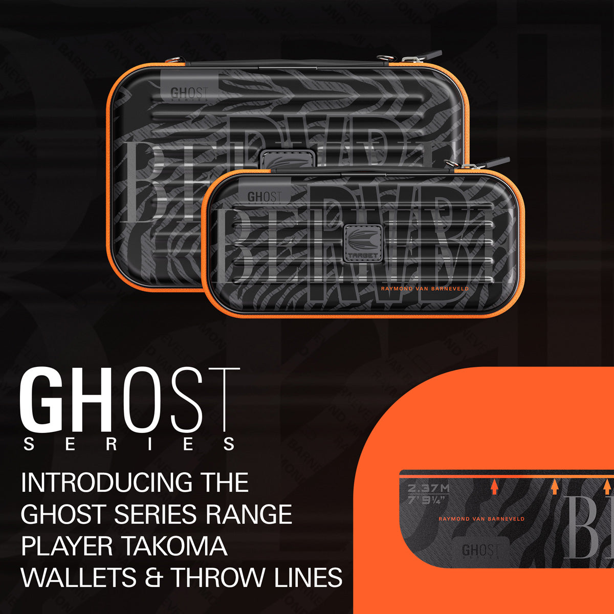 Target Raymond van Barneveld Takoma Ghost Dart Case top down image showing the case and storage arrangement