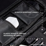 Target Raymond van Barneveld Takoma Ghost Dart Case image highlighting the internal storage compartments, straps, and accessory holders