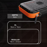 Target Raymond van Barneveld Takoma Ghost XL Dart Case dimensions image showing product measurements and storage capacity