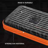 Target Raymond van Barneveld Takoma Ghost XL Dart Case image highlighting the external materials, zip, handle, branding, and protective construction
