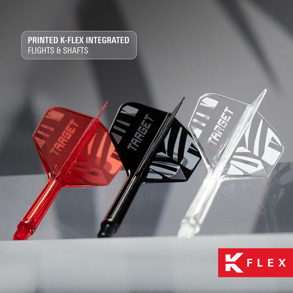 Target Printed Red K-Flex Integrated Flights & Shafts No2