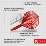 Target Printed Red K-Flex Integrated Flights & Shafts No2