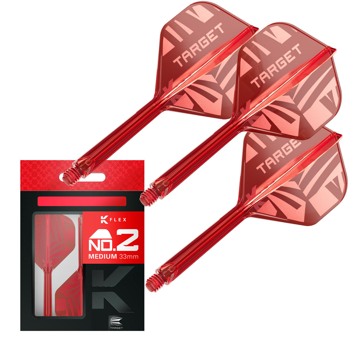 Target Printed Red K-Flex Integrated Flights & Shafts No2