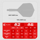 Target Printed Red K-Flex Integrated Flights & Shafts No6