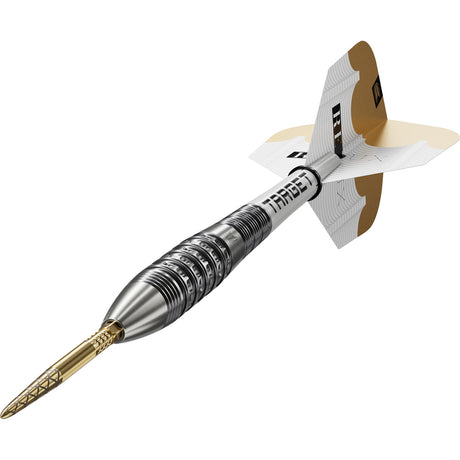 Target Redux 02 Steel Tip Darts close up image highlighting the barrel grip profile and precision machining detail