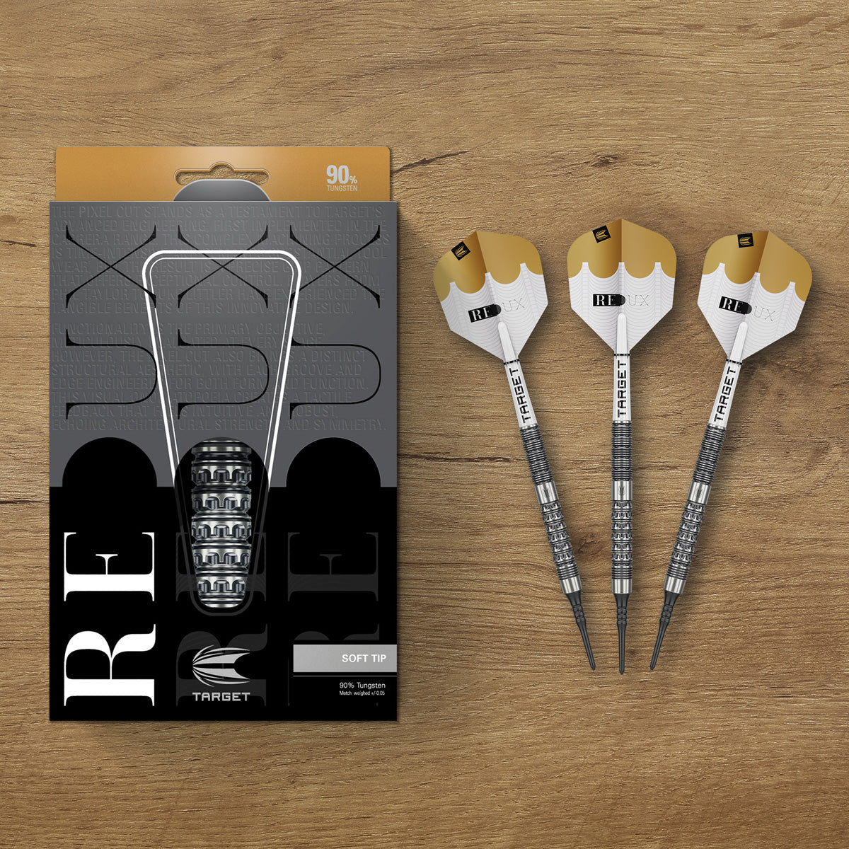 Redux 10 darts lifestyle image featuring a premium electronic darts setup and modern playing environment