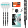Rob Cross 95K Soft Tip Darts main product image showing the darts, packaging, flights, shafts, and included accessories