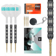 Rob Cross 95K SP Steel Tip Darts main product image showing the darts, packaging, flights, shafts, and included accessories