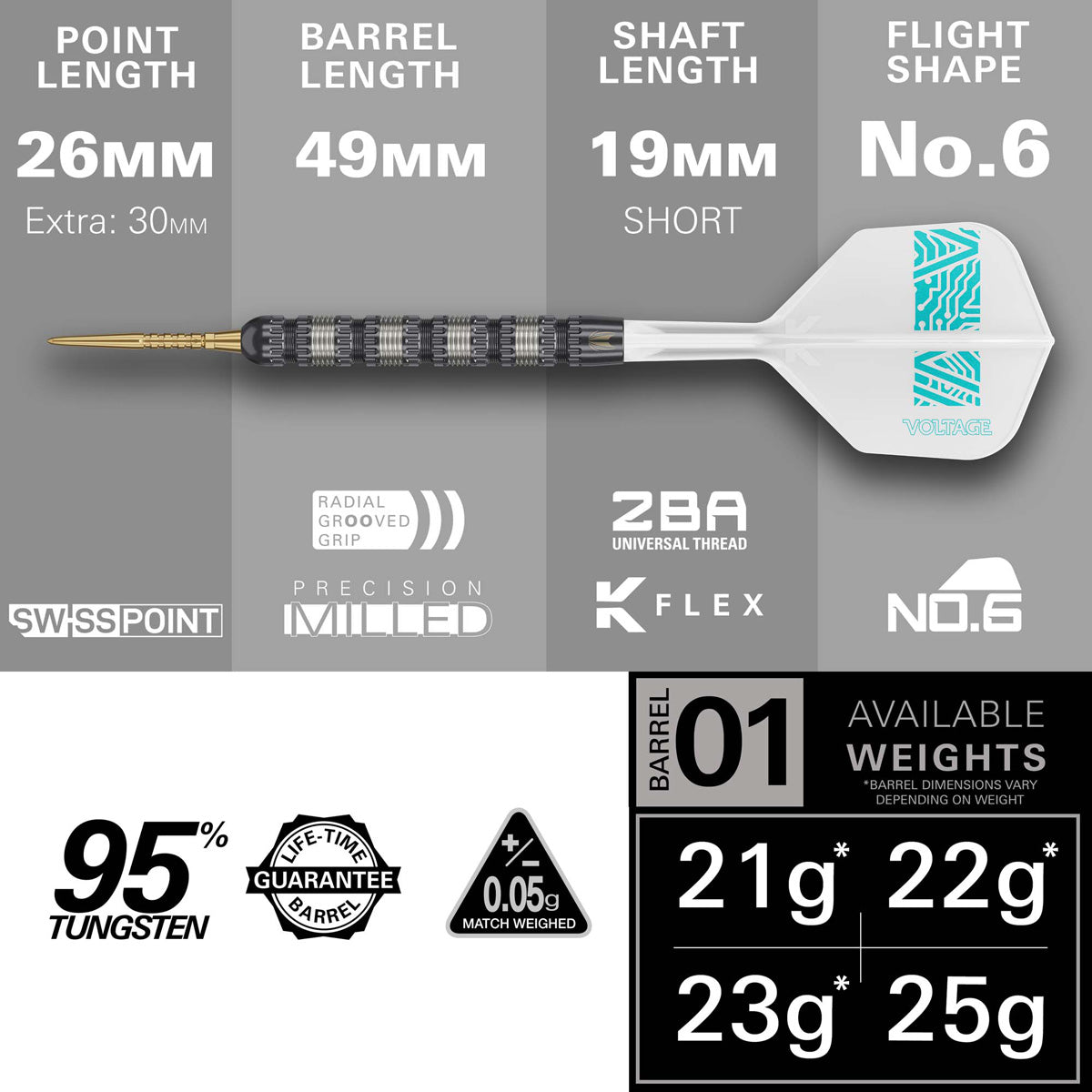 Target Rob Cross 95K Swiss Point 95% Tungsten Steel Tip Darts