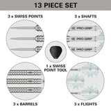 Rob Cross G1 Steel Tip Darts contents image displaying everything included inside the box
