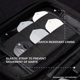 Target Rob Cross Takoma Ghost XL Dart Case image highlighting the internal storage compartments, straps, and accessory holders