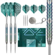 Rove 01 SP Steel Tip Darts main product image showing the darts, packaging, flights, shafts, and included accessories