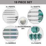 Rove 01 Steel Tip Darts contents image displaying everything included inside the box