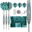 Rove 02 SP Steel Tip Darts main product image showing the darts, packaging, flights, shafts, and included accessories