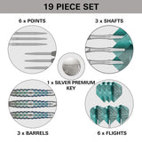 Rove 02 Steel Tip Darts contents image displaying everything included inside the box