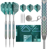 Rove 03 SP Steel Tip Darts main product image showing the darts, packaging, flights, shafts, and included accessories