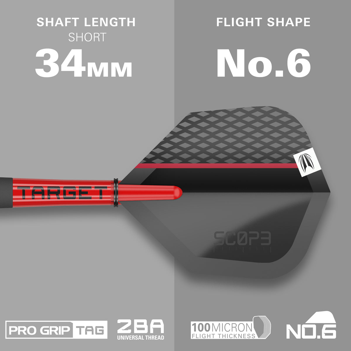 Scope 10 darts flight and shaft specifications image displaying the included setup configuration