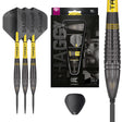 Scott Williams Black SP Steel Tip Darts main product image showing the darts, packaging, flights, shafts, and included accessories