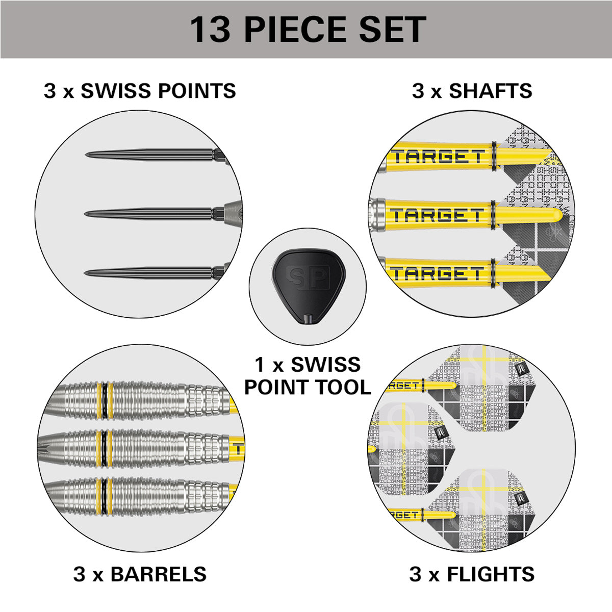 Scott Williams G2 Steel Tip Darts contents image displaying everything included inside the box
