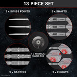 STAR WARS™ AT AT Steel Tip Darts contents image displaying everything included inside the box