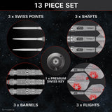 STAR WARS™ AT AT Steel Tip Darts contents image displaying everything included inside the box