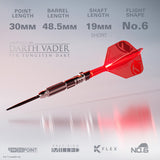STAR WARS™ Darth Vader Sith Lord Lightsaber First Edition Steel Tip Darts specifications image showing barrel dimensions, weight, and technical details