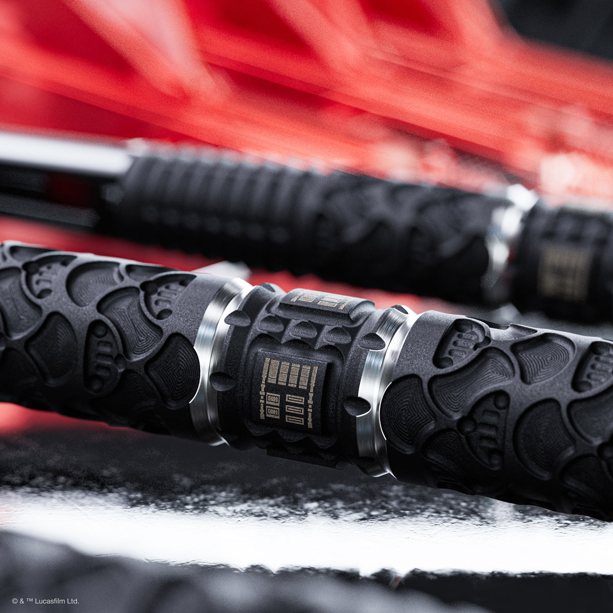 STAR WARS™ Darth Vader Steel Tip Darts close up image highlighting the barrel grip texture and precision machining detail