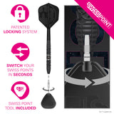 STAR WARS™ Darth Vader darts point system demonstration image showing interchangeable point technology