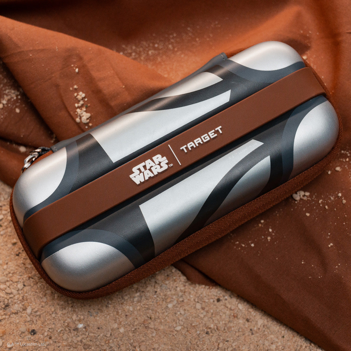 TARGET STAR WARS Mandalorian BOA Wallet top down image showing the wallet and storage arrangement