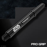 STAR WARS Target Pro Grip Dart Stems Shafts Black angled image displaying the overall shaft profile and design