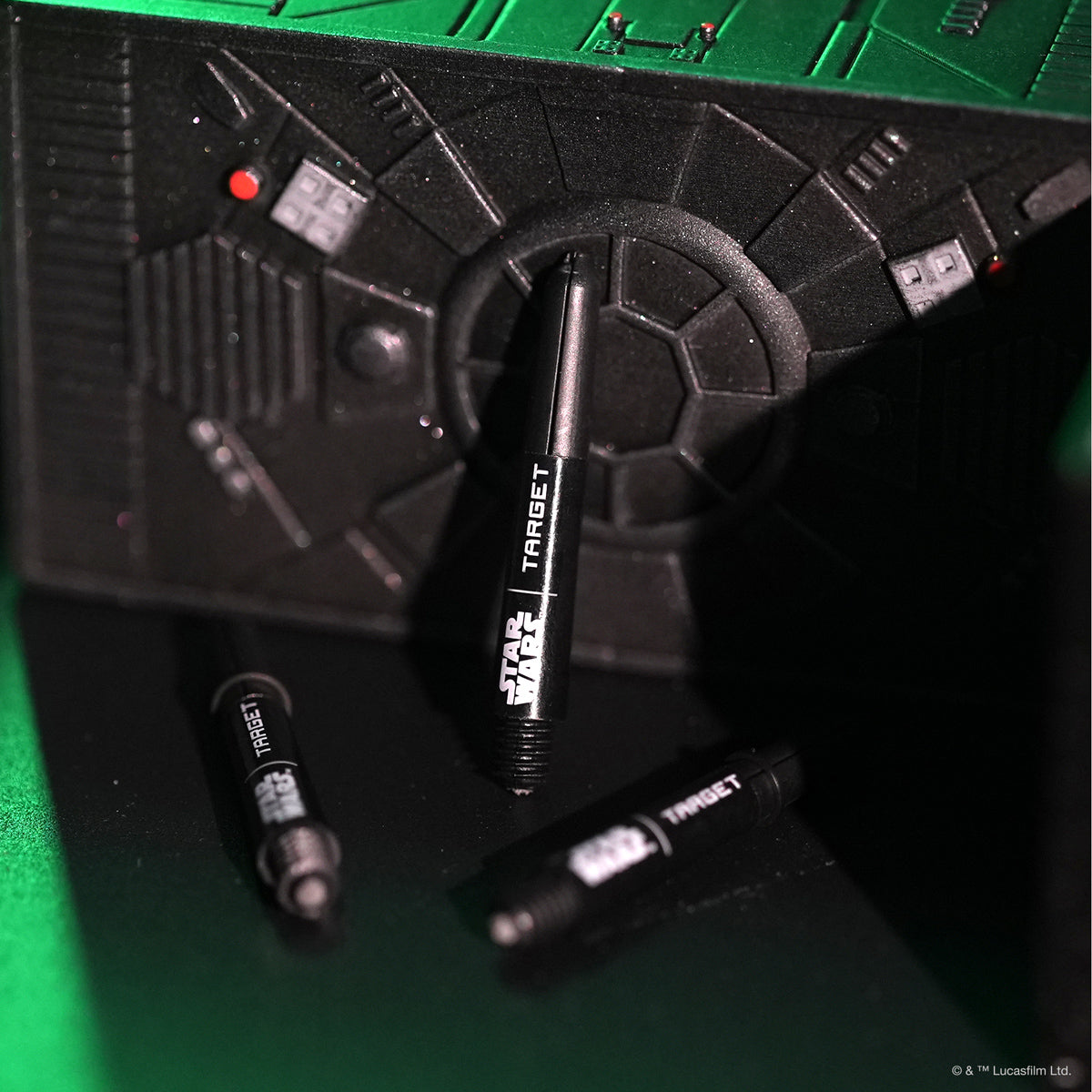 STAR WARS Target Pro Grip Dart Stems Shafts Black image represents the stems in a stylish real life scenario 