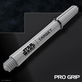 STAR WARS Target Pro Grip Dart Stems Shafts Grey angled image displaying the overall shaft profile and design