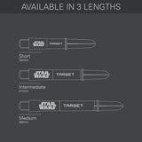 STAR WARS Target Pro Grip Dart Stems Shafts Grey length guide image showing available shaft sizes and dimensions