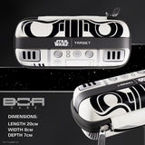 TARGET STAR WARS Stormtrooper BOA Wallet dimensions image showing product measurements and storage capacity